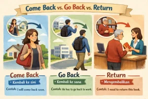 perbedaan come back go back return