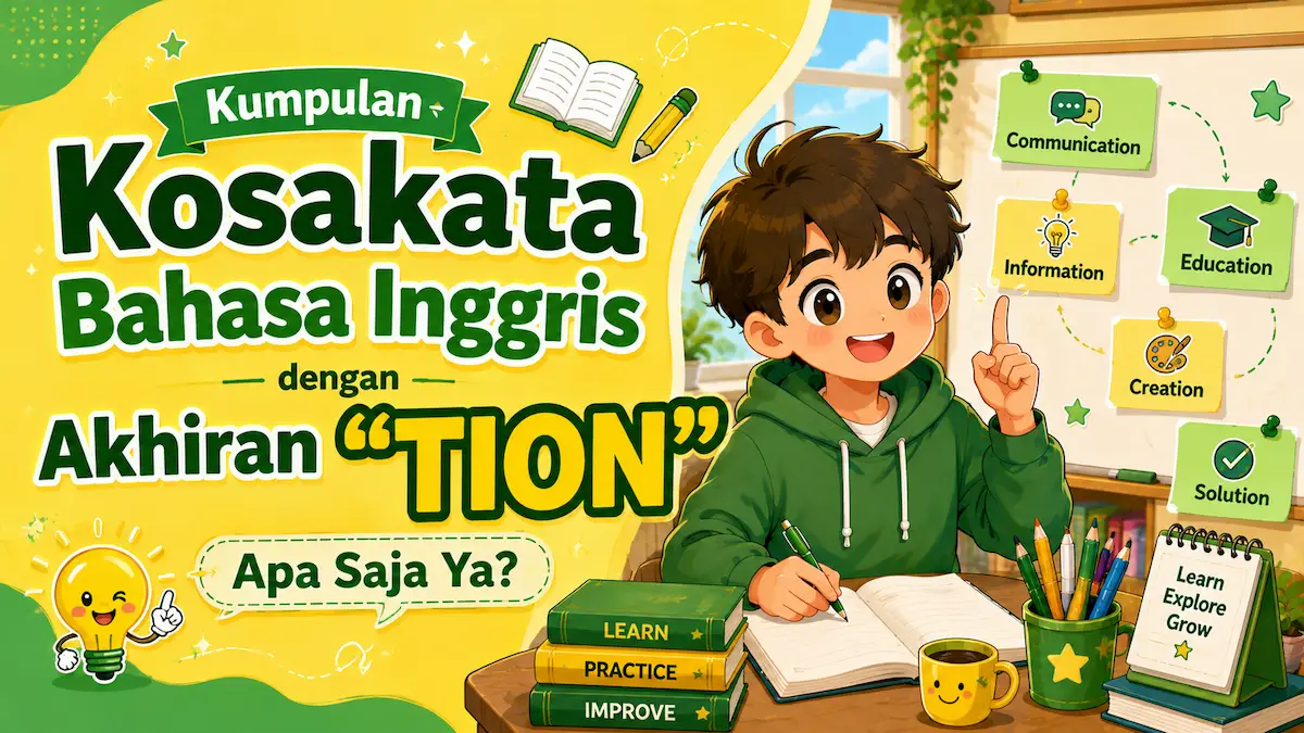 kosakata bahasa inggris dengan akhiran tion