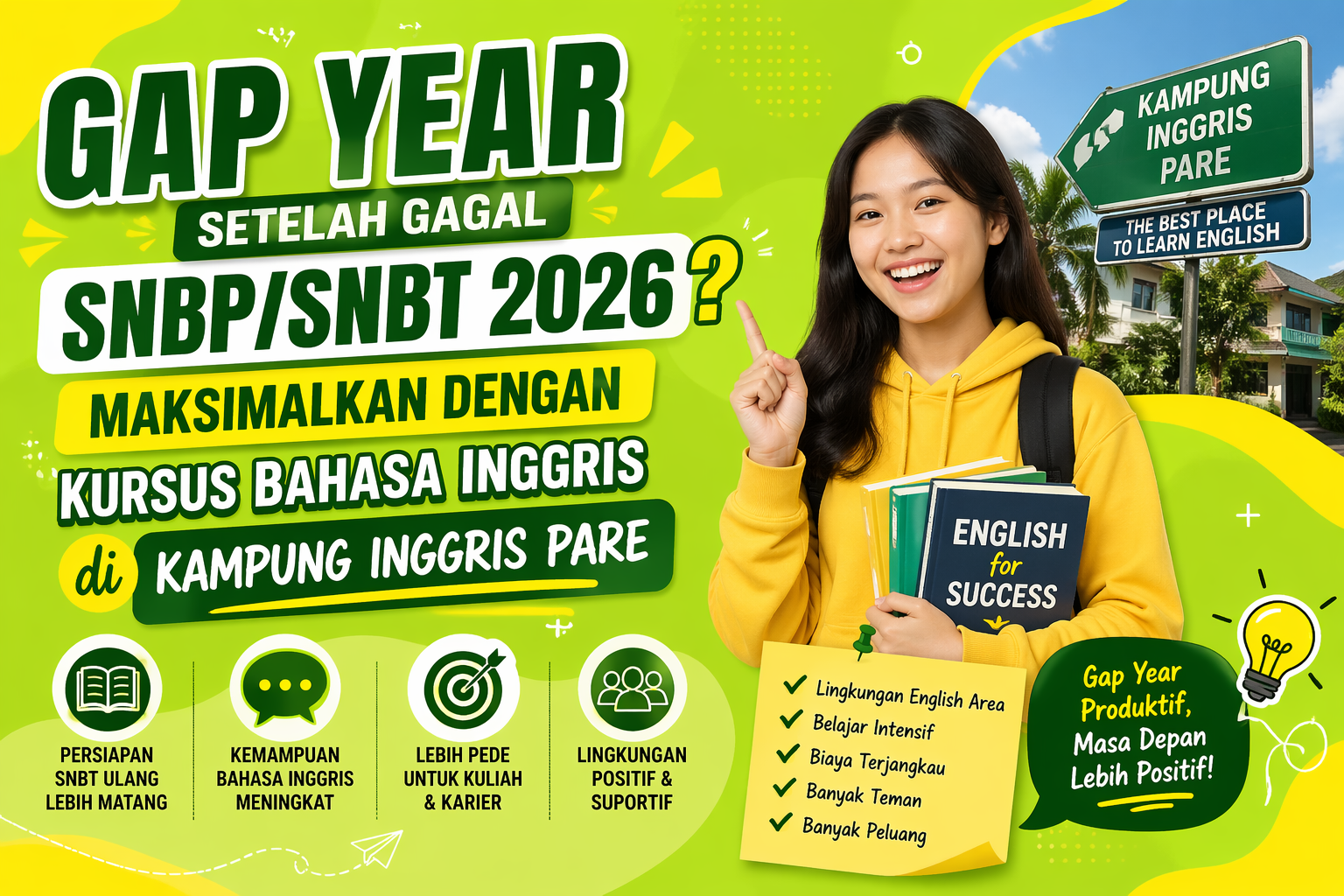 kursus bahasa inggris saat gap year