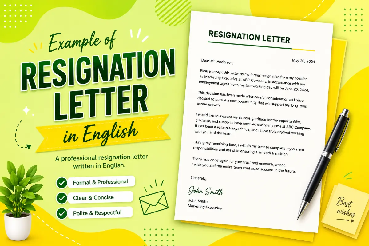 contoh surat resign bahasa inggris